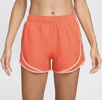 Nike Tempo Shorts Women Turf Orange Dri-fit Mid Rise Running Athletic Dsgl622 In Brown