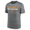 Nike Men's Anthracite Tennessee Volunteers Campus Center Stack Velocity Performance T-shirt In Gray