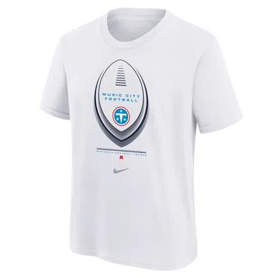 Nike Tennessee Titans Icon Legend Edition Big Kids'  Dri-fit Nfl T-shirt In White