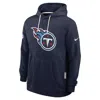 Nike Tennessee Titans Initial Home Sideline  Men's Dri-fit Nfl Pullover Hoodie In Blue