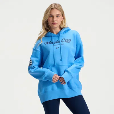 Nike Tennessee Titans Rivalries Collection Phoenix  Women's Nfl Oversized Pullover Hoodie In Blue