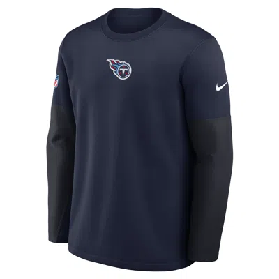 Nike Tennessee Titans Scripted To Win Sideline Coach  Men's Therma-fit Nfl Long-sleeve T-shirt In Blue