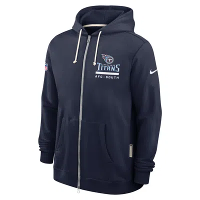 Nike Tennessee Titans Utility Player Sideline  Men's Dri-fit Nfl Full-zip Hoodie In Blue