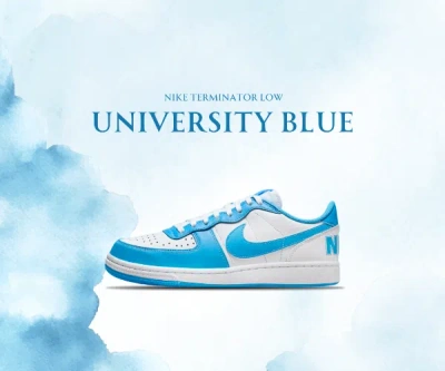 Pre-owned Nike Terminator Low University Blue Size 13 Fq8748-412 Unc Tar Heels Af1 Jordan