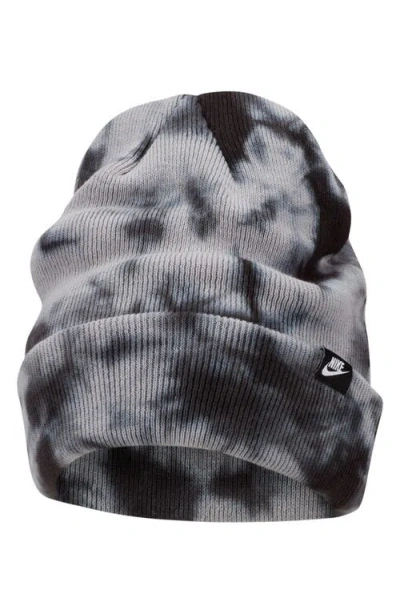 Nike Terra Tie Dye Cuff Cotton Rib Beanie In Gray