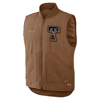 Nike Texas Academic  Men's College Padded Full-zip Vest In Brown