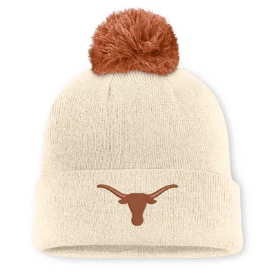 Nike Texas Campus Prep Script  Unisex College Cuffed Pom Beanie In Brown