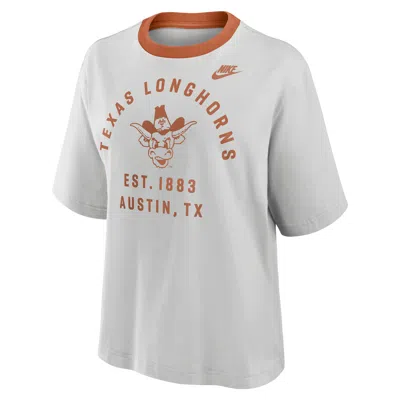 Nike Gray Texas Longhorns Legacy Arch Script Boxy T-shirt