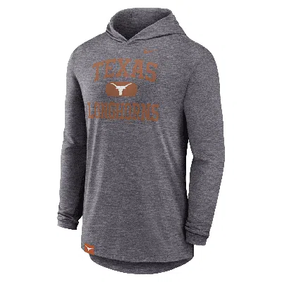 Nike Texas Longhorns Blitz  Men's Dri-fit College Long-sleeve Hooded T-shirt In Gray