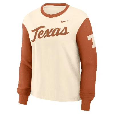 Nike Texas Longhorns Boxy  Women's College Long-sleeve T-shirt In Brown