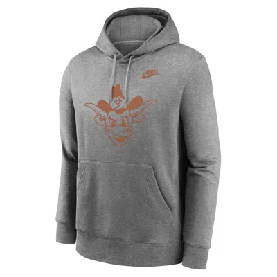 Nike Texas Longhorns Legacy Club Primary Logo  Men's College Pullover Hoodie In Grey