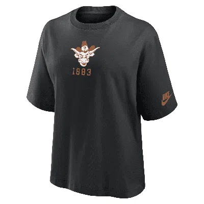 Nike Texas Longhorns Legacy Established Boxy  Women's College T-shirt In Black