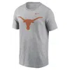 Nike Heather Gray Texas Longhorns Primetime Evergreen Logo T-shirt In Gray