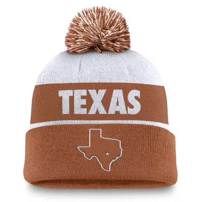 Nike Texas Longhorns Primetime Peak  Unisex College Cuffed Pom Beanie In Orange