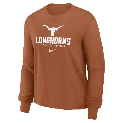 Nike Texas Longhorns Primetime University Boxy  Women's College Long-sleeve T-shirt In Orange