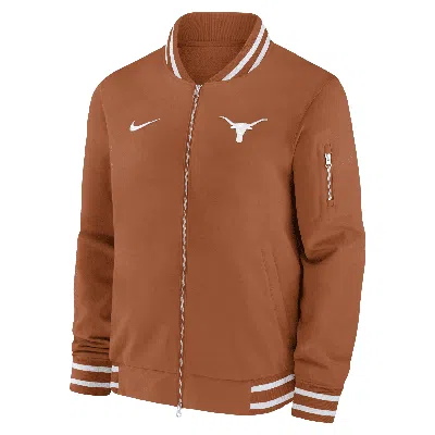Nike Texas Longhorns Sideline  Men's College Full-zip Bomber Jacket In Orange