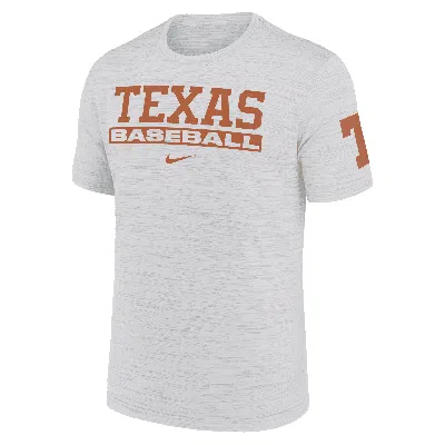Nike Texas Longhorns Velocity Baseball Wordmark Stack  Men's Dri-fit College T-shirt In White