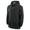 Nike Texas  Men's Full-snap Hooded Military Jacket In Black