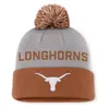 Nike Men's Gray/burnt Orange Texas Longhorns Primetime Peak Cuffed Knit Pom With Hat In Brown
