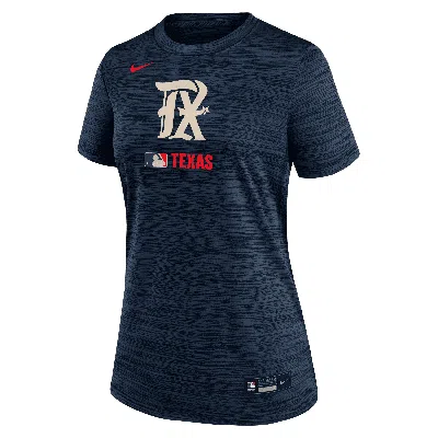 Nike Texas Rangers Authentic Collection City Connect Velocity  Women's Dri-fit Mlb T-shirt In Blue