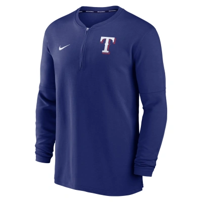Nike Texas Rangers Authentic Collection Game Time  Men's Dri-fit Mlb 1/2-zip Long-sleeve Top In Blue