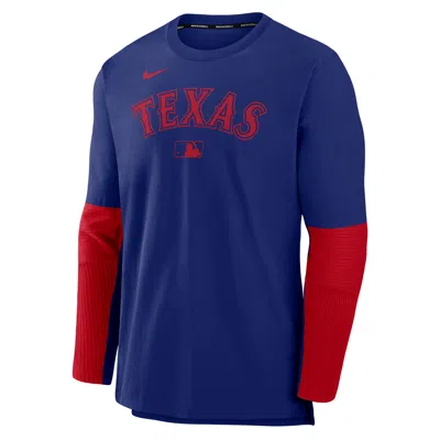 Nike Texas Rangers Authentic Collection Player  Men's Dri-fit Mlb Pullover Jacket In Blue