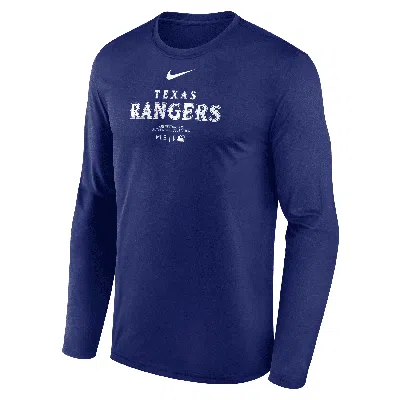 Nike Men's Royal Texas Rangers Authentic Collection Practice Performance Long Sleeve T-shirt In Blue