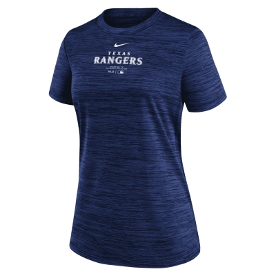 Nike Texas Rangers Authentic Collection Practice Velocity  Women's Dri-fit Mlb T-shirt In Blue