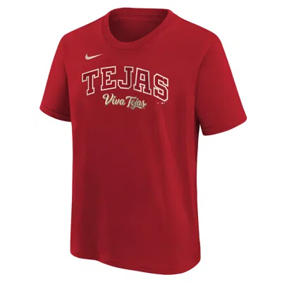 Nike Texas Rangers City Connect Wordmark Big Kids'  Mlb T-shirt In Red