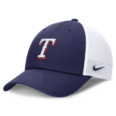 Nike Texas Rangers Evergreen Club  Men's Mlb Trucker Adjustable Hat In Blue