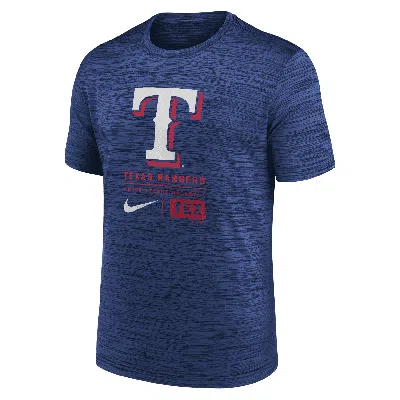 Nike Texas Rangers Large Logo Velocity  Men's Mlb T-shirt In Blue