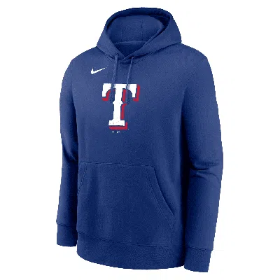 Nike Royal Texas Rangers Logo Club Fleece Pullover Hoodie In Blue