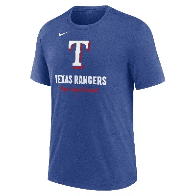 Nike Heather Royal Texas Rangers Logo Tri-blend T-shirt