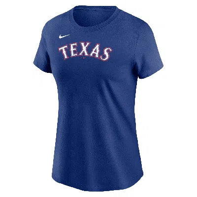 Nike Royal Texas Rangers Fuse Wordmark T-shirt In Blue