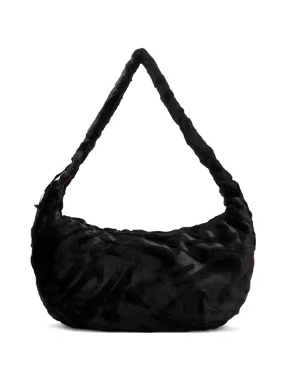 Nike Textured Zip Shoulder Bag In Black