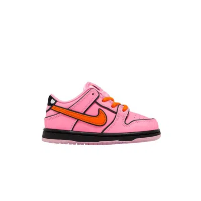 Pre-owned Nike The Powerpuff Girls X Dunk Low Pro Sb Qs Td 'blossom' | Pink | Infant Size 8