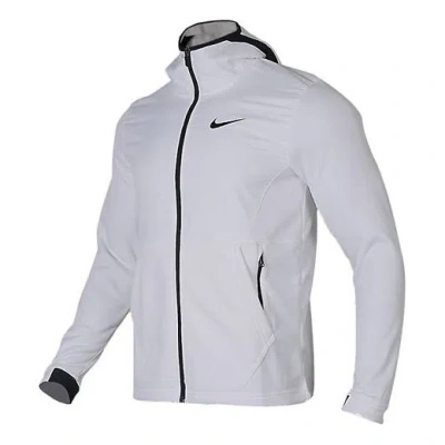 Nike Therma Casual Sports Zipper Hooded Jacket White