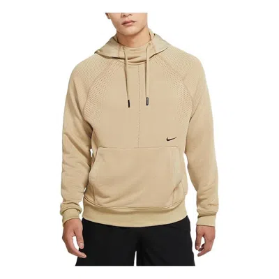Nike Therma-fit Adv A.p.s. Fleece Fitness Hoodie 'beige' In Brown
