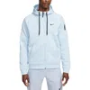 Nike Therma-fit Fitness Full Zip Hoodie In Celestine Blue/black