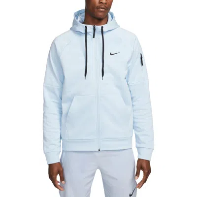 Nike Therma-fit Fitness Full Zip Hoodie In Celestine Blue/black