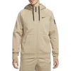 Nike Therma-fit Fitness Full Zip Hoodie In Khaki/khaki/black