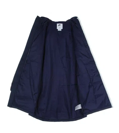 Nike Therma Fit Legacy Parka Men's Long Down Jacket In Midnight Navy/midnight Navy/sail