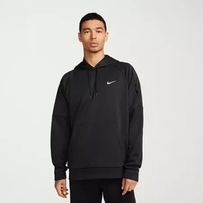 Nike Therma-fit Mens Long Sleeve Fleece Active Hoodie In Black
