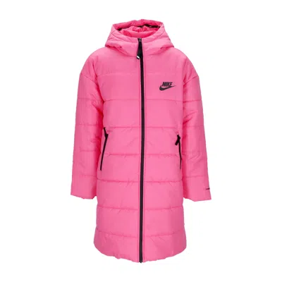 Nike Therma Fit Repel Hooded Parka Women's Long Down Jacket Pinksicle/black/black