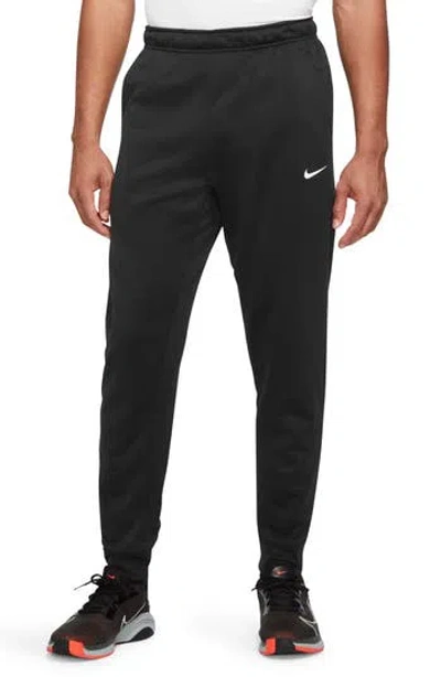 Nike Therma-fit Tapered Training Pants In Black/black/white