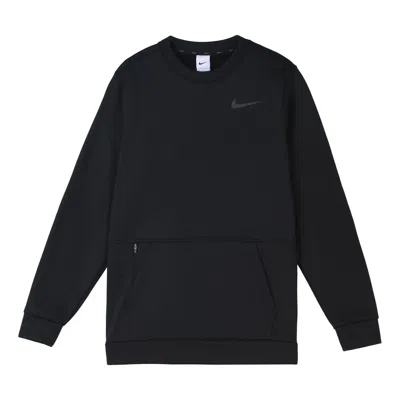 Nike Therma Training Sport Round Collar Velvet Jacket Long Sleeve Men's Black