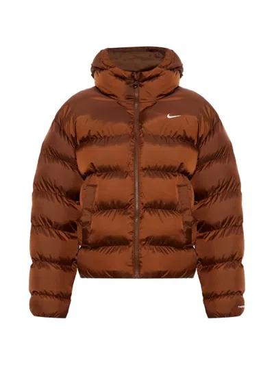 Nike Therma-fit Hooded Puffer Jacket In Brown