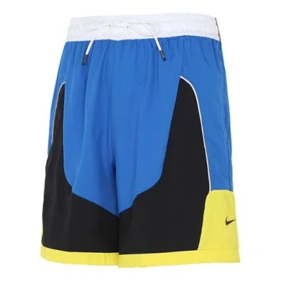 Nike Throwback Colorblock Woven Sports Basketball Shorts Blue