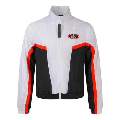 Nike Throwback Woven Sports Basketball Jacket Black White In Multi
