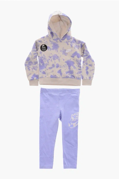 Nike Tie-dye Effect Hoodie And Leggings Set In Multi